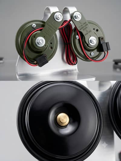 Super Loud Maruko Horn Pair (12V) - High & Low Tone for Bike / Car