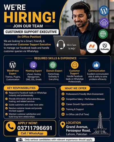 We’re Hiring – Customer Support Executive (In-Office)
