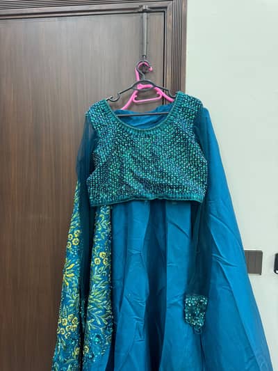Zinc/Blue Formal Skirt and Blouse Hussain Rehar copy