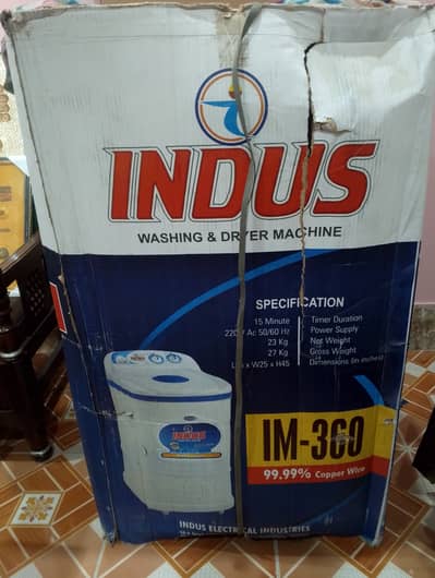 Brand New Indus Washing Machine (IM-360) – Unopened Box