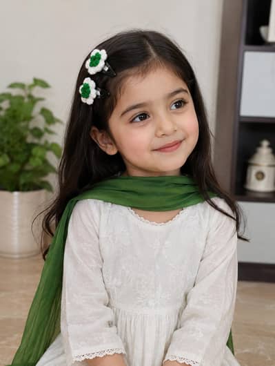 Crochet hair clip for girls