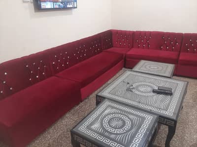 12 seater sofa with 3 set of table