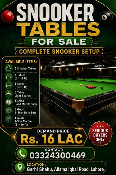 Snooker Tables For Sale / 6by 12 /5by 10 /Pool Table 4/8 Snooker club
