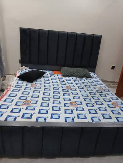velvet wooden king size bed