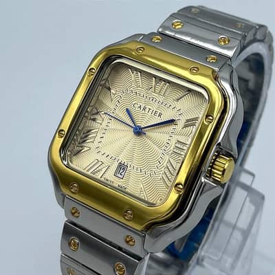 Men's stainless steel watch Gold Roman Dial water Resistant