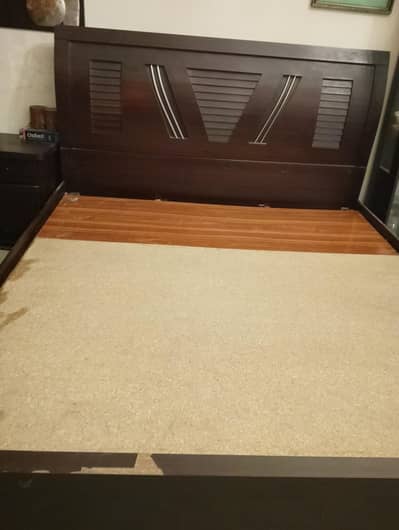 King size bed with side table  for sale