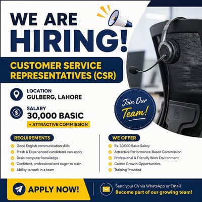 Online job 30k basic salary plus commission