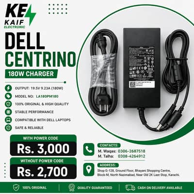 Original Dell Centrino 180W Laptop Charger LA180PM180