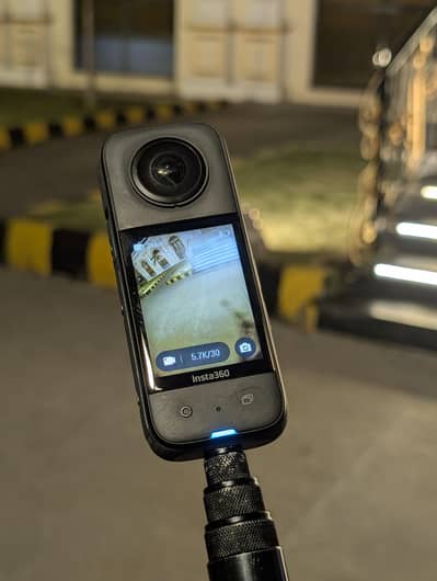 action 360 x3 camera with invisible stick box and accessories
