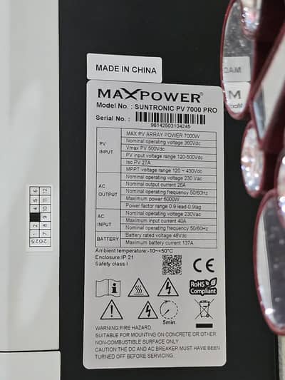 max power hybrid inverter 6 kilowat urgent for sale