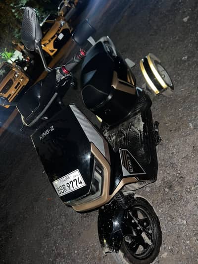 A very fresh electric bike scooter.