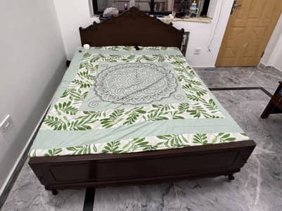 Solid Wood King Size Bed (5ft) with Original MoltyFoam Mattress