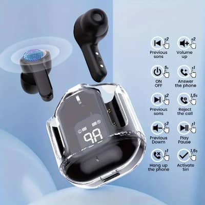 Wireless Bluetooth Earbuds with ENC Noise Cancellation Black