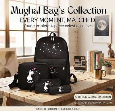 Premium 4 PC's Bags Set for school and college For Girls