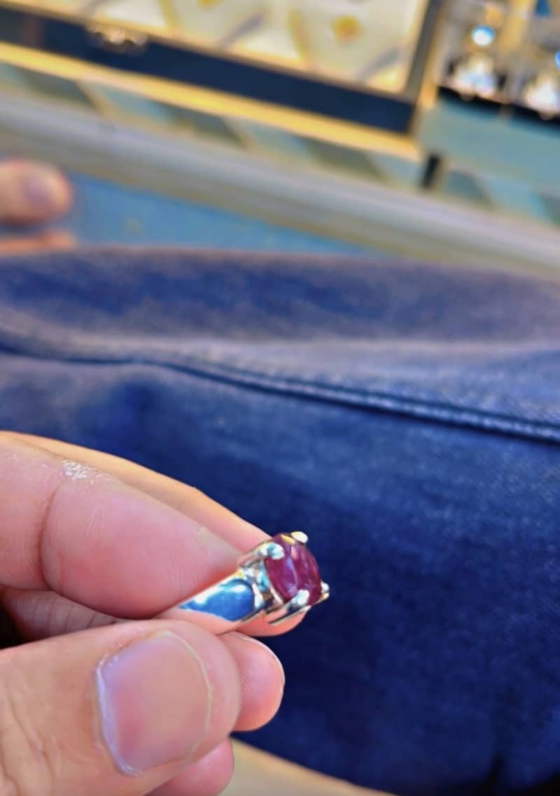 Natural Ruby Hand made silver ring 3