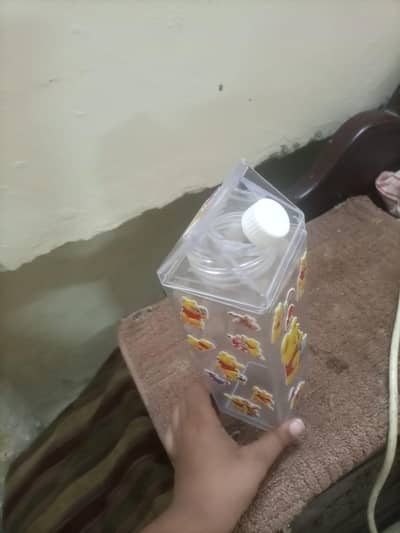 Clear Acrylic Milk Carton Water Bottle – Cute Winnie the Pooh Design