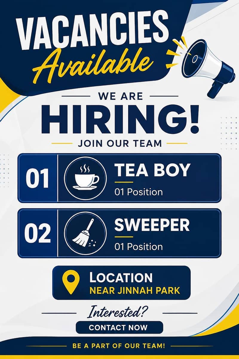 Tea Boy & Sweeper Required 1
