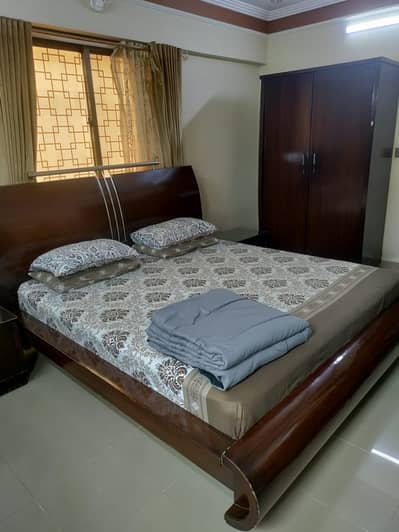 6x6 Wooden Bedroom Set | Bed, Mattress, Dressing, 2 Tables & Wardrobe