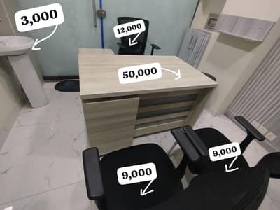 clinic table chair , couches , drip stand , screen 3F , desk , rack