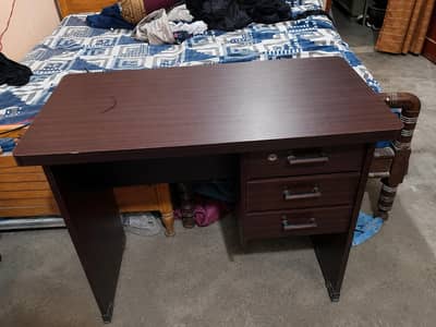 Like New Wooden Study/Office Table with 3 Drawers
