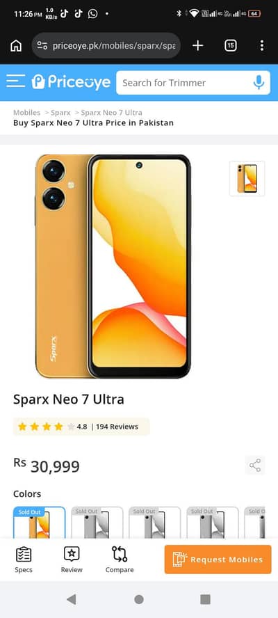 spar new 7 ultra only phone back damage 6gb_128gb