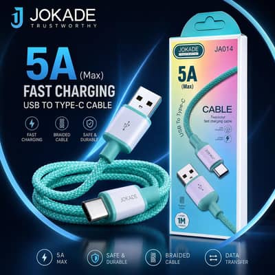 JOKADE 5A Fast Charging Type-C Cable – 1 Meter Braided