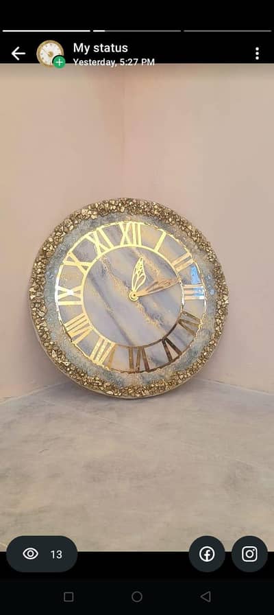 resin handmade wall clock
