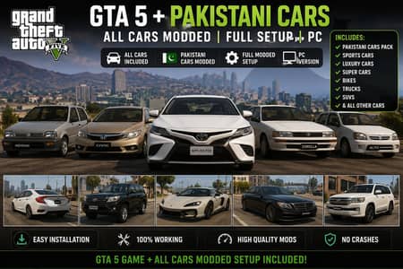GTA 5 + Pakistani Cars Modded | All Cars Pack | Full Setup | PC