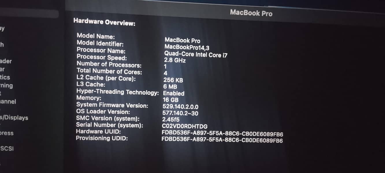 MacBook pro 2017 9