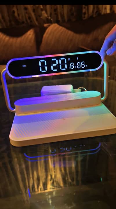 Premium 4-in-1 Wireless Fast Charger | RGB Lights + Bluetooth speaker