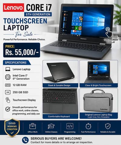 Lenovo Thinkpad laptop i7 6th gen Touch screen