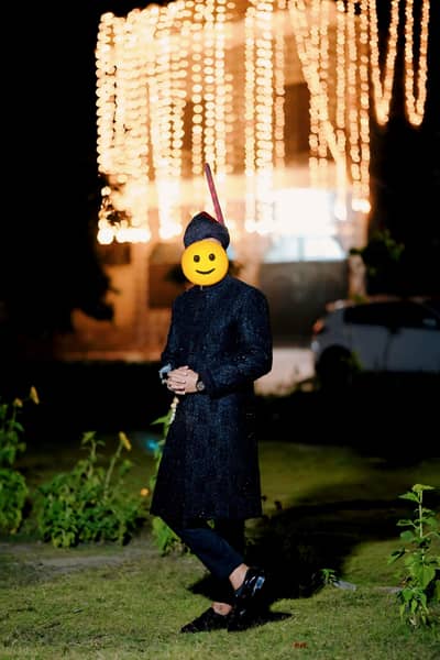 Black sherwani (banded)