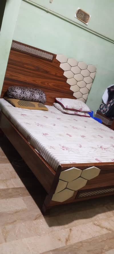 bed and side table