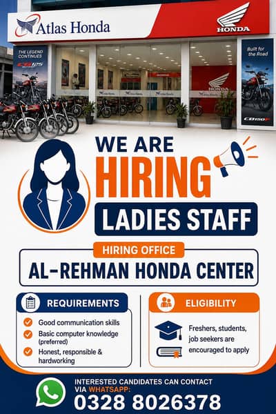 ladies staff required for indoor office work