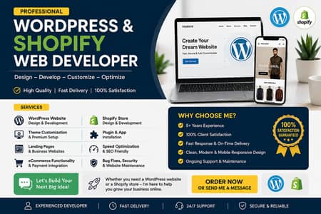 PROFESSIONAL WORDPRESS & SHOPIFY WEB DEVELOPER