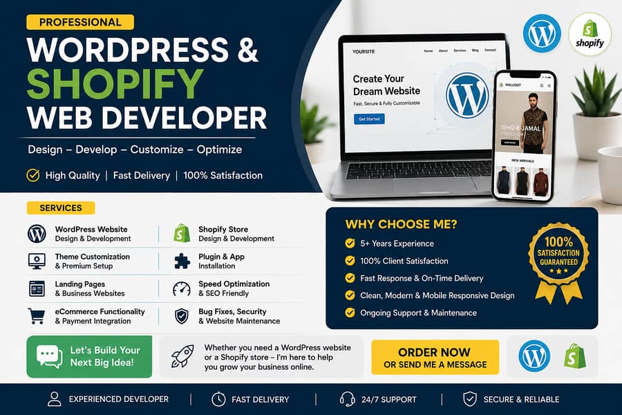 PROFESSIONAL WORDPRESS & SHOPIFY WEB DEVELOPER 0