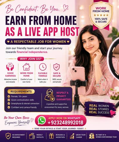  HIRING FEMALE LIVE APP HOSTS — WORK FROM HOME! 
