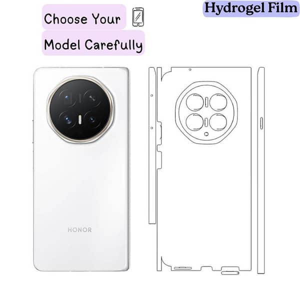 Honor Magic8 Pro Air / Magic V6 Back Sheet Clear/Matte | Transparent & Anti-Fingerprint TPU Back Protector | Self-Healing Scratch Resistant | Ultra Thin Slim Fit | Case Friendly | Hydrogel Film Back Cover