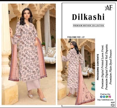 New style new look dilkashi brand unstitched suit for girls