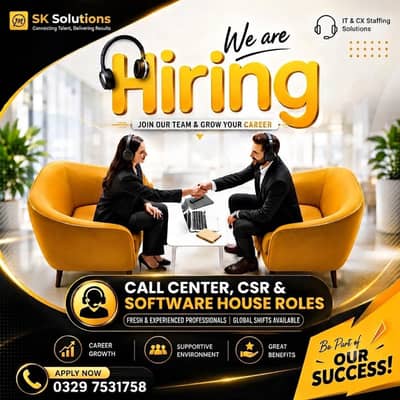 FRESH STUDENTS Can apply for CSR|Males & Females||Salary 35k to 65k|