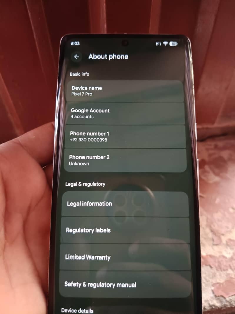 Google Pixel 7 Pro 6