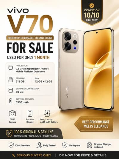 Vivo V70 - One month used