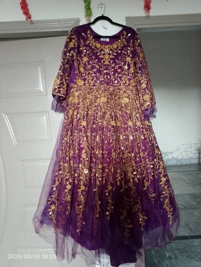 Luxury Purple color Maxi with dupatta in excellent condition