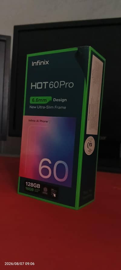 Infinix hot 60 pro 8GB+8GB/128GB Storage PTA approved