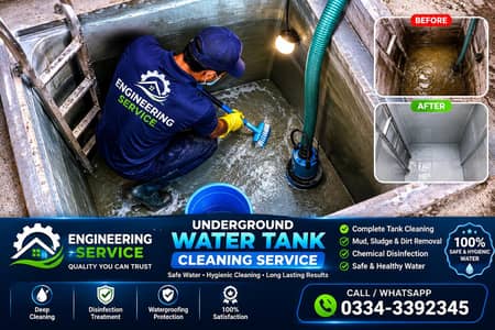 Water tank cleaning, Waterproofing leakage in karachi 0334-3392345