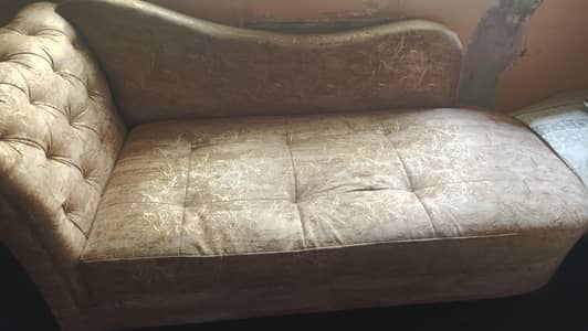 Golden L shape sofa with 2 seater