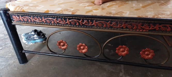 double bed iron with mattress