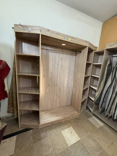Modern Open-Concept Wooden Wardrobe / Display Closet Unit