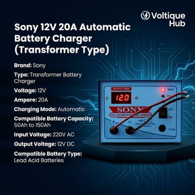 Sony 12V 20A | Automatic Battery Charger (Transformer Type)
