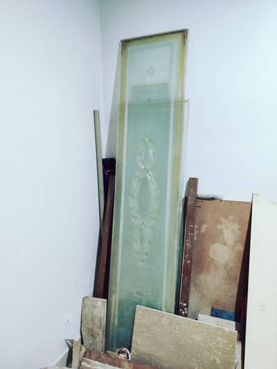 Glasses and wooden partition